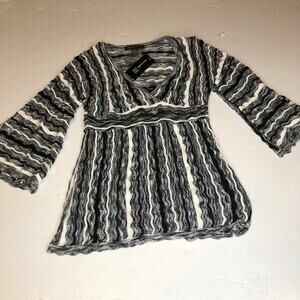 INC International Concepts Black & White Sweater